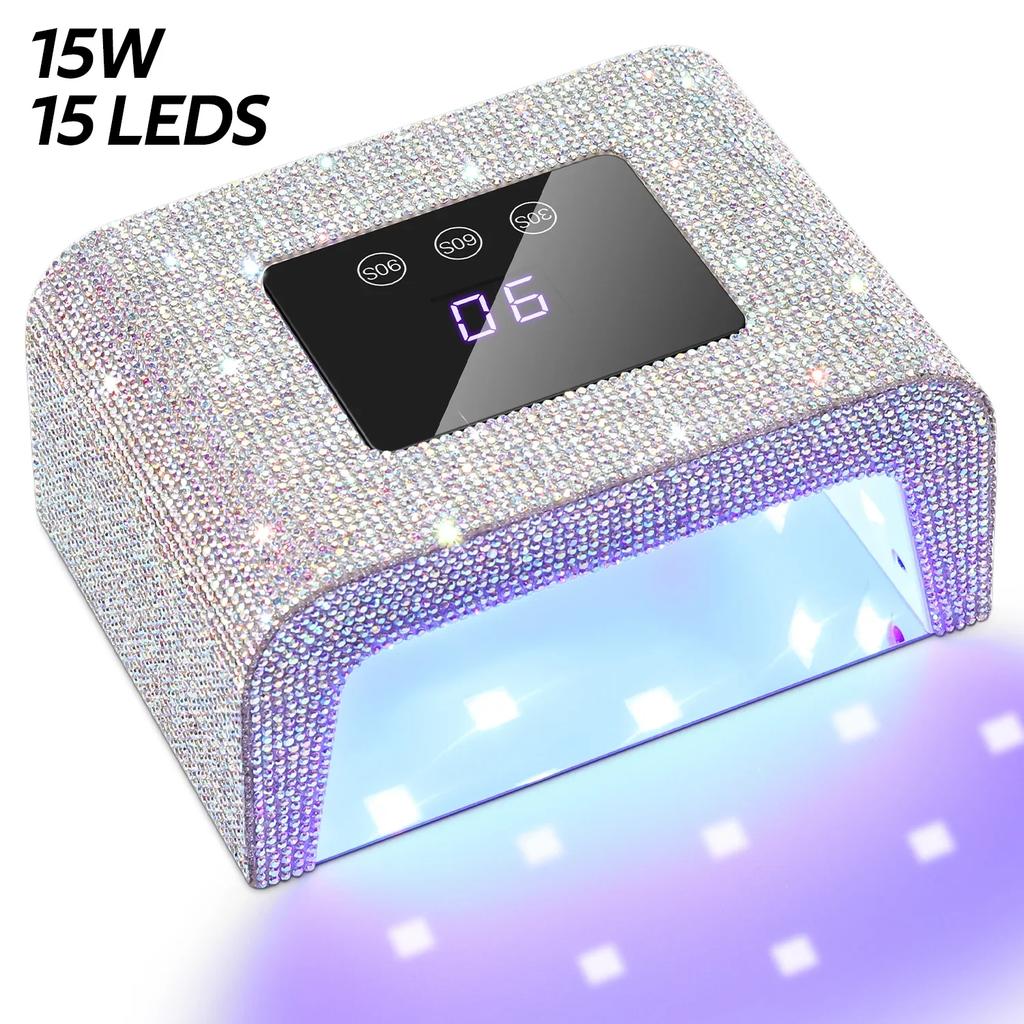 DianaBeauty УФ LED лампа для ногтей Профессиональная 15 Вт сушилка для ногтей с ЖК-сенсорным экраном и 3 настройками времени 15 светодиодов Лампа для маникюра Инструменты
