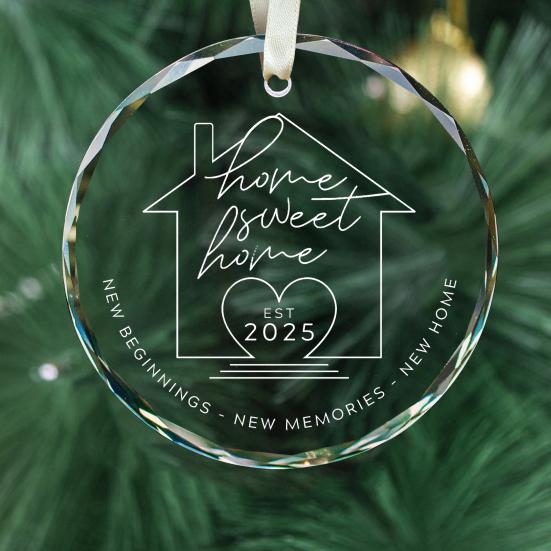 Yousheng Прозрачное стеклянное подвесное украшение 2025 Новый дом Новые начинания Помолвленные бабушки и дедушки Настенное украшение Подвеска Подарок на новоселье