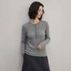 Women's Slimming Henley Wool Sweater: Retro Cable Knit, Jacquard Long Sleeve Top for Autumn & Winter