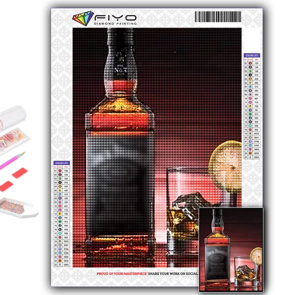5D DIY Whiskey Cross Stitch Rhinestones Diamond Drawing Embroidery Mosaic Home Decor