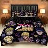 Jojos Bizarre Adventure Pattern Bedding Quilt Set Quilt Cover Pillowcase Home Birthday Gift(1 * duvet cover + 2 * pillowcase, without core)