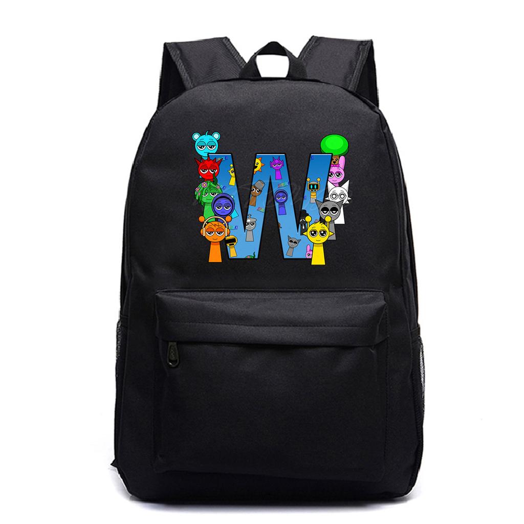 Leisure Travel Backpack Rhythm Box 26 Letter School Bag Elementary and Secondary School Students Peripheral Backpack Trend