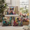 Декор для дома Красочный узор с фантастическими кошками Наволочка с узором Наволочка для подушки Подходит для дивана Спальни Автомобиля