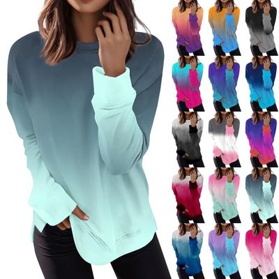 Женский повседневный модный пуловер с длинным рукавом и круглым вырезом с принтом