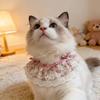 Cartoon Knitted Collar Lace Floral Bows Pet Bib Cute Cat Clothes  Cat Accessories