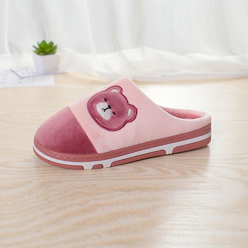 Winter Couple Cartoon Home Slippers Thickened Non-slip Slippers Warm Indoor Cotton Slippers