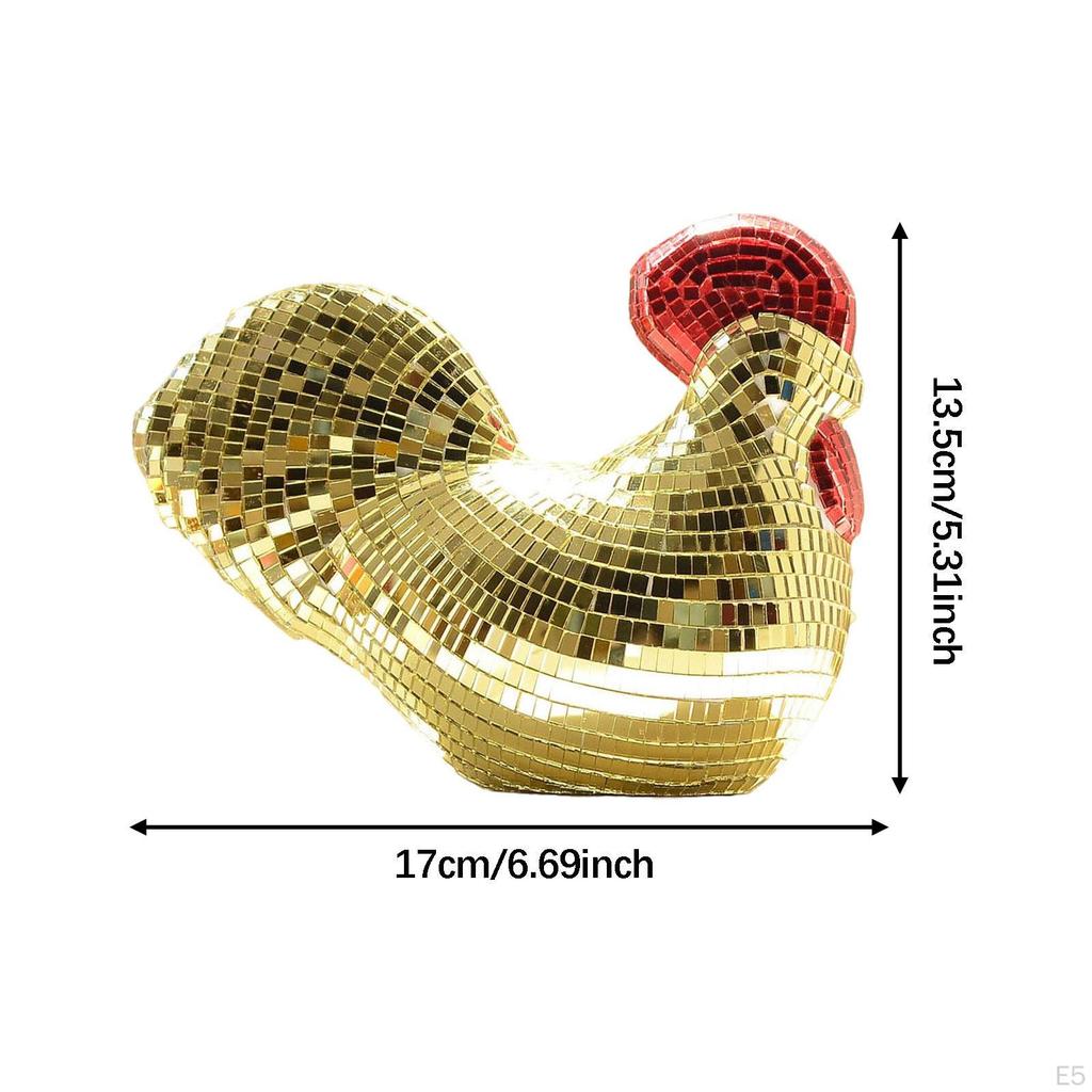 Фигурка курицы Зеркальный шар Скульптура Украшение Обработка стекла Глянцевая поверхность для дома