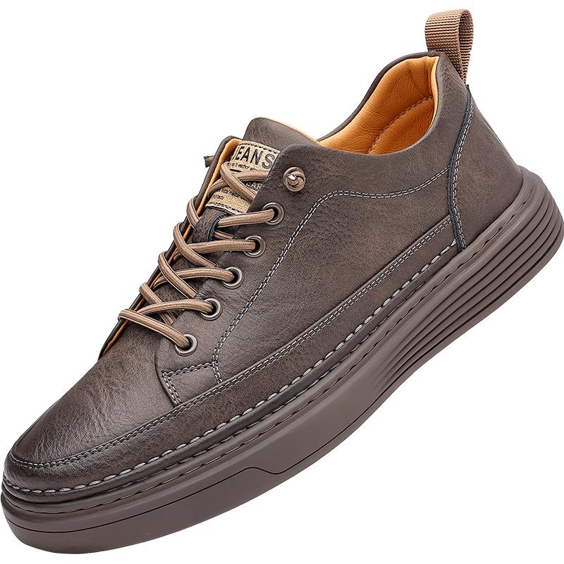 Весенняя мужская брендовая модная и удобная спортивная обувь из натуральной кожи высокого качества, популярная повседневная и деловая кожаная обувь