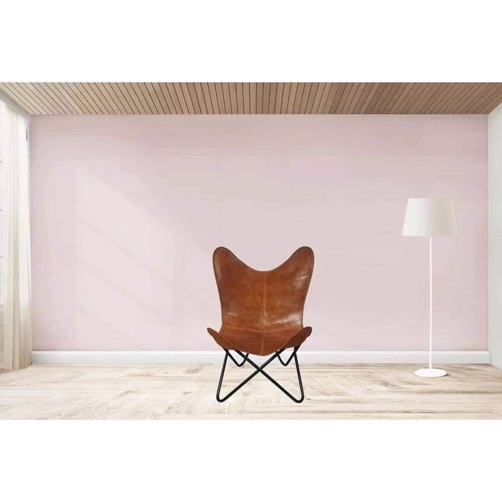 Стул «Бабочка» Коричневый кожаный кожаный стул «Бабочка» коричневого цвета, порошок ручной работы