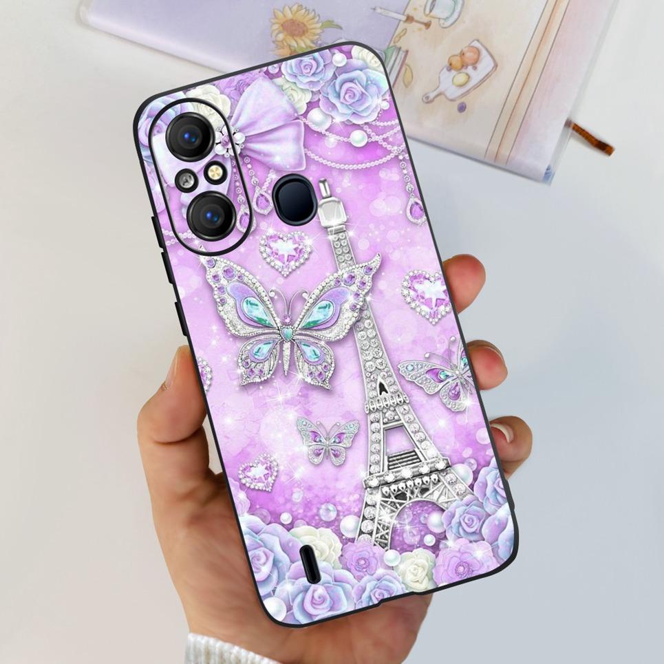 For ITEL A58 ITEL A49 Back Cover Jelly Stylish Beauty Pattern Printed Phone Case For ItelA48 A 49 Soft Black Matte Silicone Etui