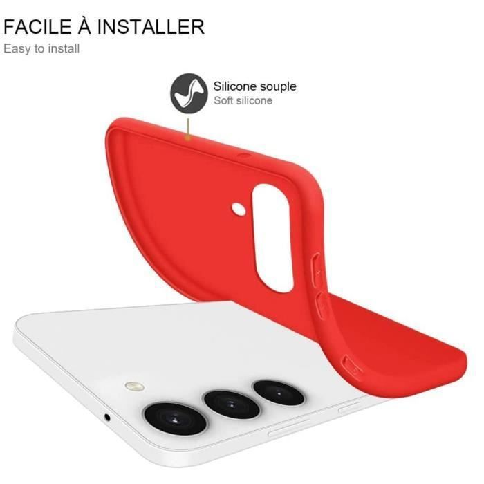 Coque de protection - E.F.CONNECTION - Samsung Galaxy S23 - Rouge - Silicone - Protection Renforcée