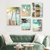 Surfboard Sea Beach Palm Coconut Tree Starfish Wall Art Print Canvas Painting Nordic Poster Wall Pictures For Living Room Decor