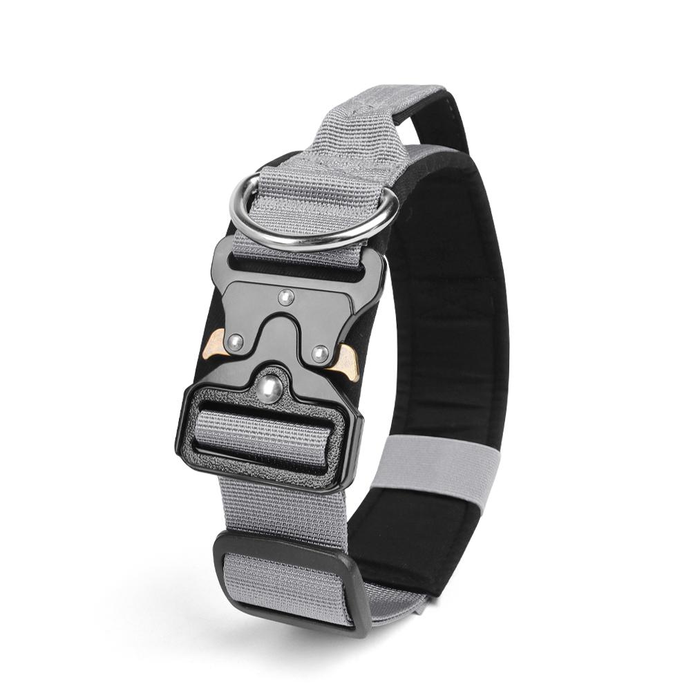 Тактический ошейник для собак, прочная пряжка из цинкового сплава, ошейники для прогулок на свежем воздухе, ошейник с мягкой подкладкой для средних и больших собак, аксессуары для домашних животных