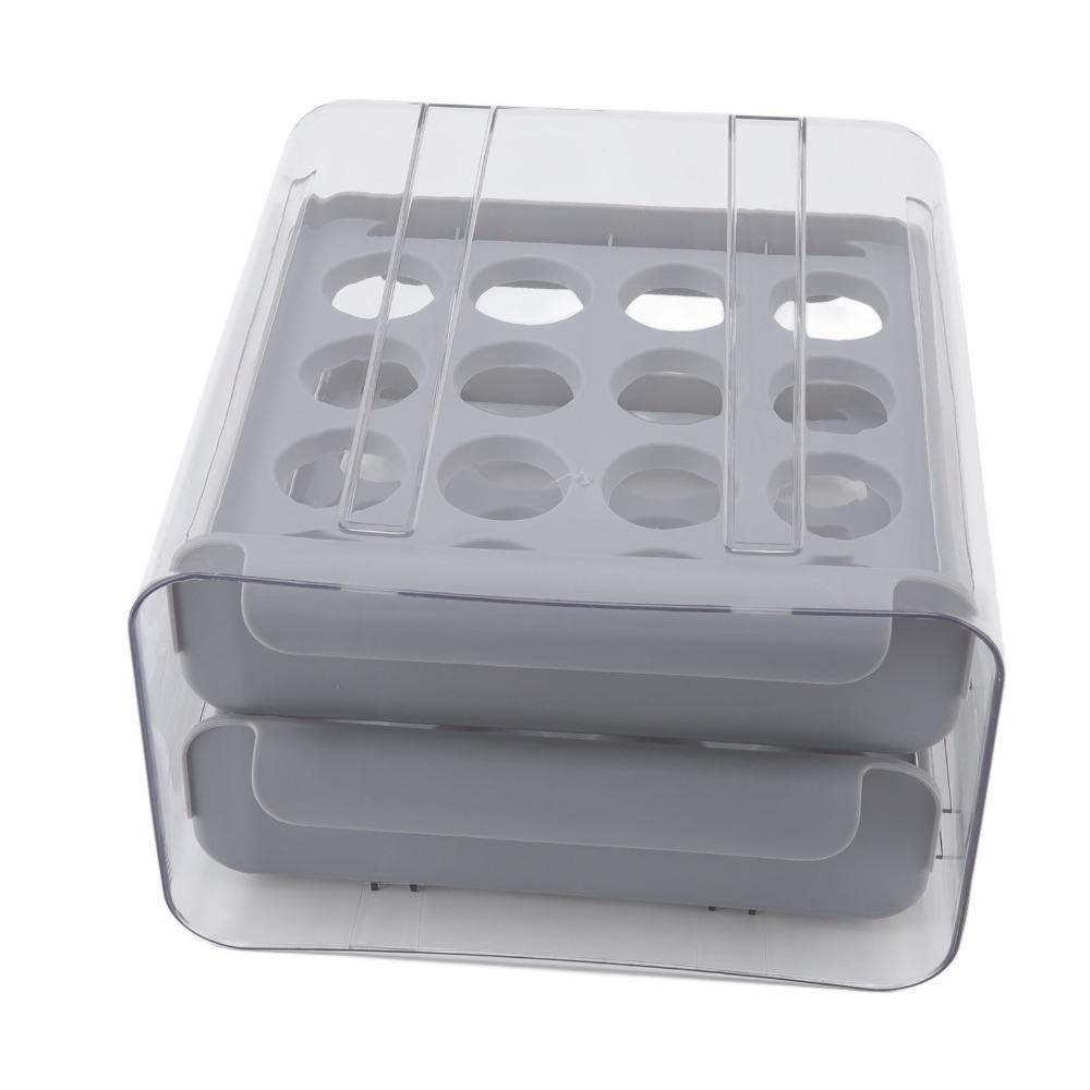 Double Layer Egg Storage Box 32 Lattice Fridge Egg Drawer Stackable Egg Container  For Refrigerator