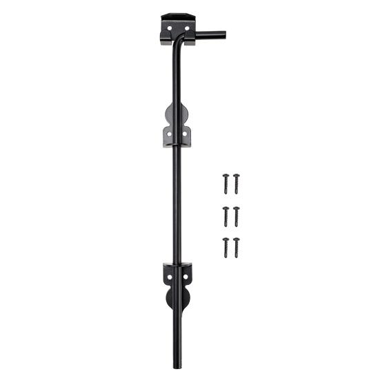12 Inch Fence Gate Latch Metal Cane Bolt Gate Drop Rod Weatherproof Gate Locks Kit for Wooden Fences Single or Double Gates