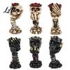 Skull And Rose Sculpture Hear No Evil Speak See Evil Vase Resin Ornament with Dark Themed Home Decor Decor Halloween Gothic Skeleton Display