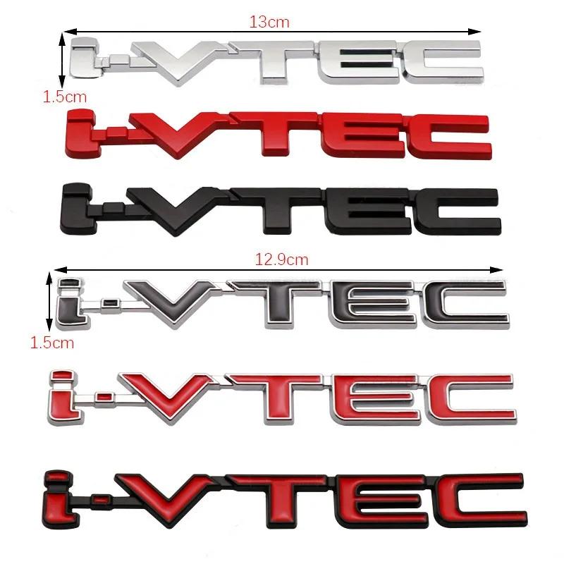 zfjhn2 3D Chrome Metal Car Letters Rear Trunk Badge Emblem IVTEC Logo I VTEC Sticker For Honda City Civic Accord Jazz CRV Accessories