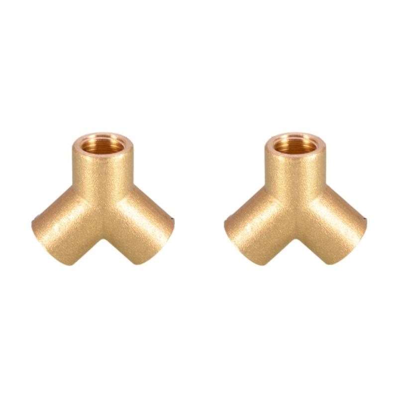 High Strength Brass Adapter Connector Double Outlet Flows Divider Fitting 1 Pair for Plumbing And Piping Systems