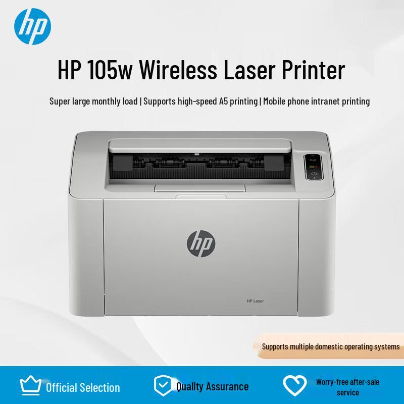 HP 105w Black and White Wireless Laser Printer CN plug (adapter included)