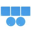 5 PCS 2 Round 3 Square Silicone Honeycomb Mat Multipurpose Hot Pads for Hot Dishes Tables Blue
