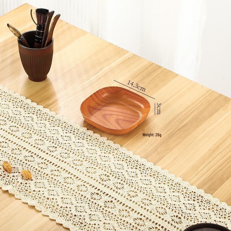 Rectangular Wood Grain Serving Tray for Cake, Fruit, Coffee, Dessert, and Storage