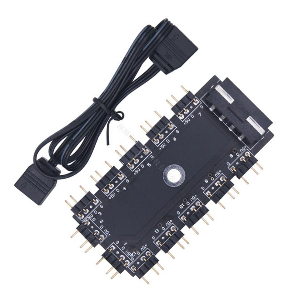 Концентратор ARGB LED 5V 3pin для бесшовной интеграции нескольких устройств в кастомной сборке ПК. Настольное управление ARGB.