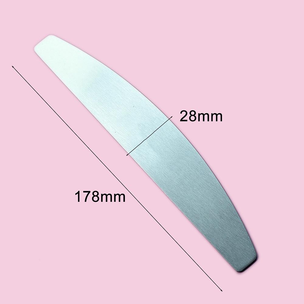 Tearable Gray-White Sanding Sheets: Replaceable Half-Moon Nail File with Stainless Steel Core for Shaping and Nail Art