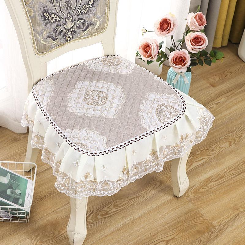 Подушка для обеденного стула, европейские подушки для сидений с принтом и кружевом, качественный коврик для стула Four Seasons, нескользящая подушка для ягодиц