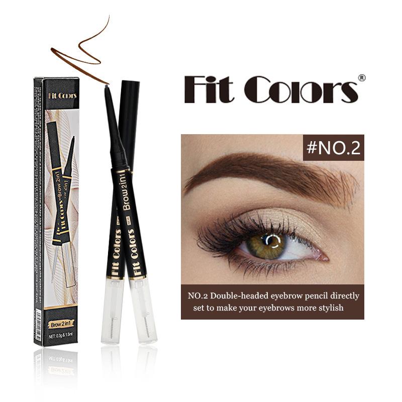 Подходящие цвета, двуглавый карандаш для бровей Wild, автоматическое вращение, водонепроницаемый, устойчивый к поту и долговечный карандаш для бровей