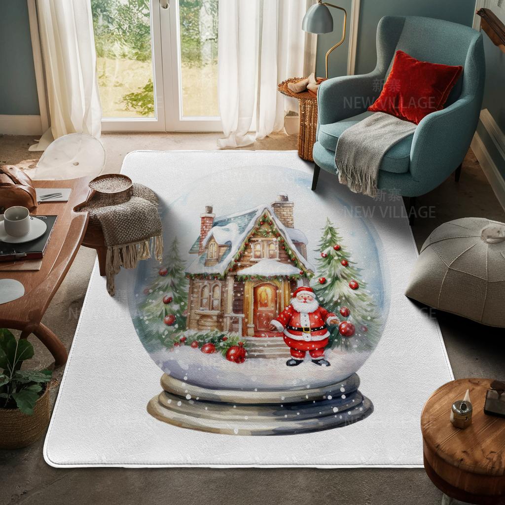 Ковер у входа в дом Домашний коврик у двери Гостиная Ванная Комната Ноги ванная комната Нескользящие коврики с водопоглощением для ванной Счастливого Рождества зима