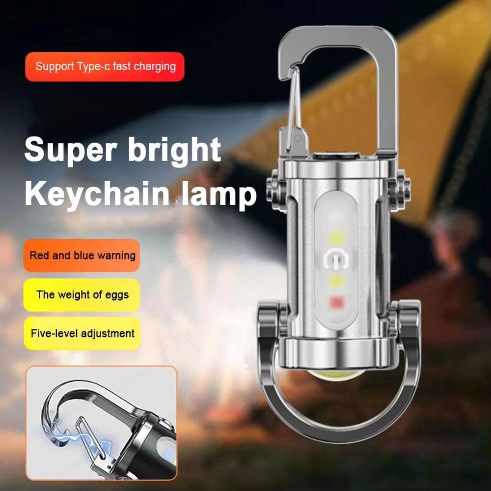 with Red&Blue Light Keychain Flashlights Mini Work Light Durable LED Torch for Searching Hiking