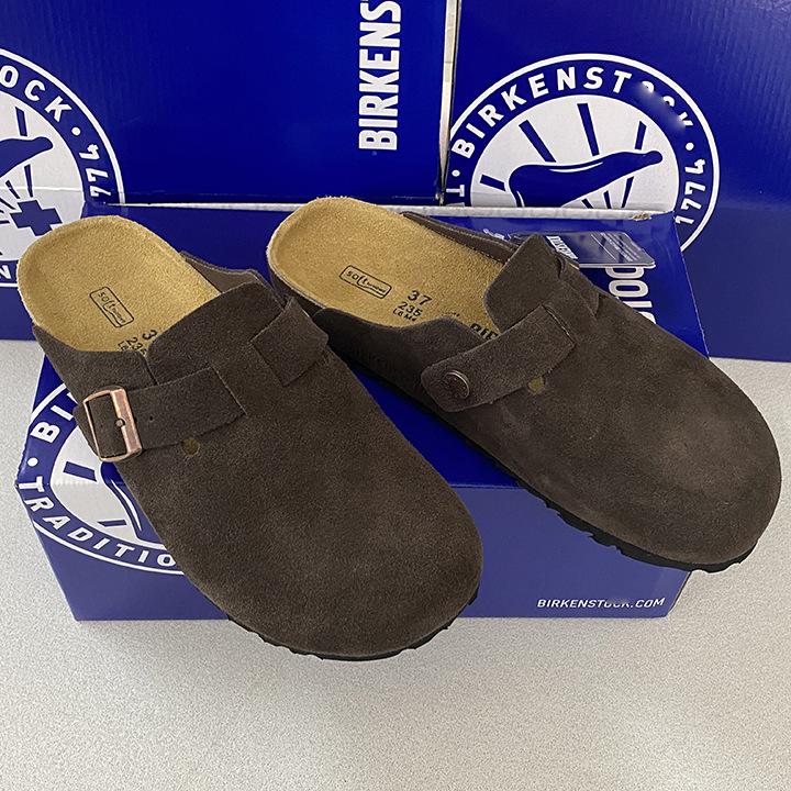 Унисекс BK Натуральная кожа Birkenstock Закрытый носок Ретро Мюли на пробковой подошве – Удобные и Универсальные.