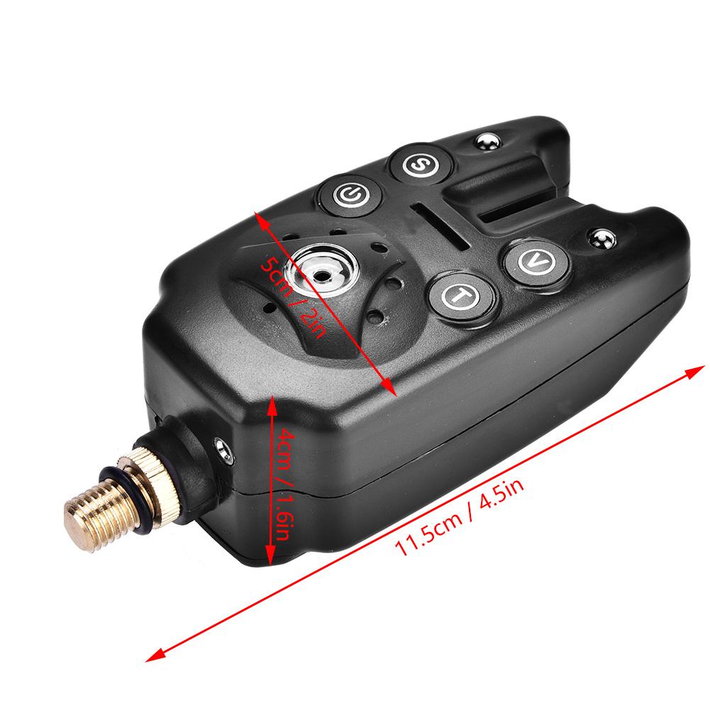 Светодиодный рыболовный электронный сигнализатор поклевки рыбы Звуковой сигнал оповещения Индикатор световой палочки (черный)