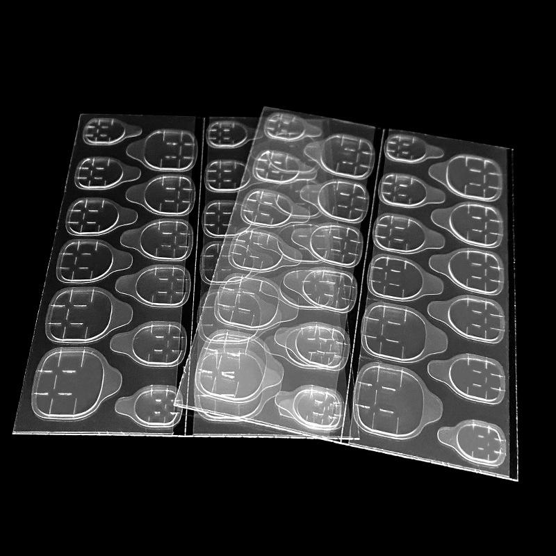 24 шт./лист DIY желе двусторонний клей прозрачный невидимый зажим для ногтей клей накладные ногти