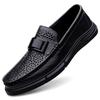 Fashion Men's Patent Leather Loafers  Business Shoes Hollowed Out and Breathable Men's Genuine Leather Casual Shoes Big Size 47 48