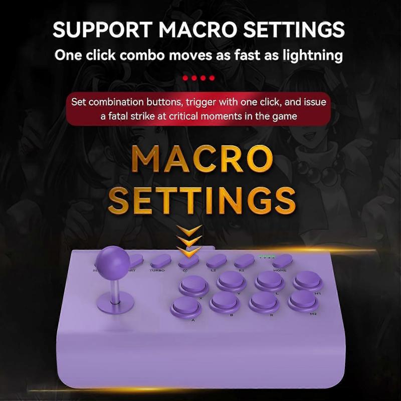 Джойстик-контроллер с 3-режимным подключением для PS4/PS3/Xbox One/Switch (Чисто фиолетовый)