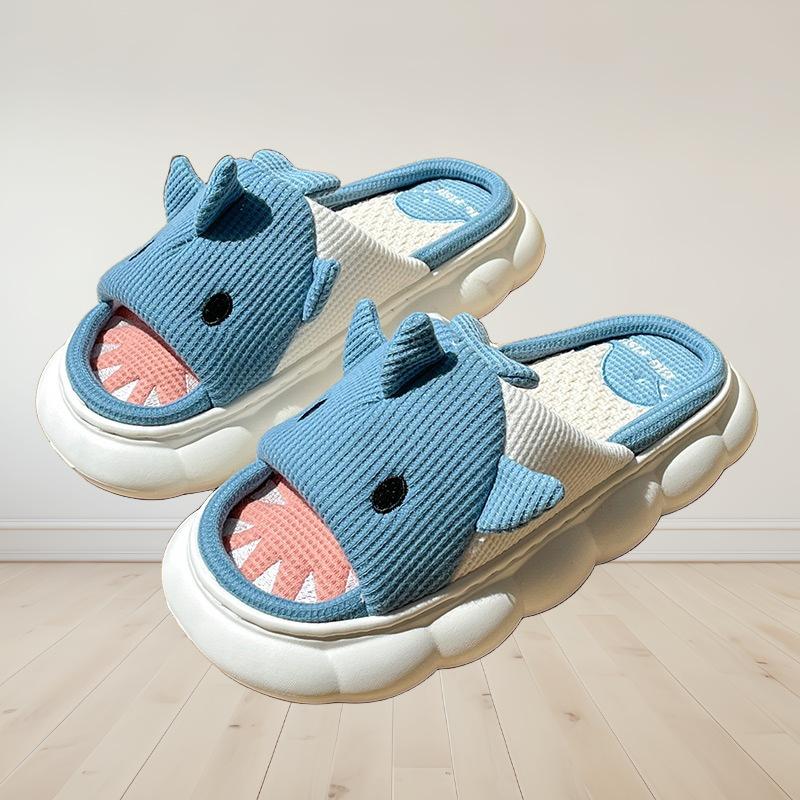 Льняная обувь, милые мультяшные хлопково-льняные шлепанцы для домашнего использования в помещении