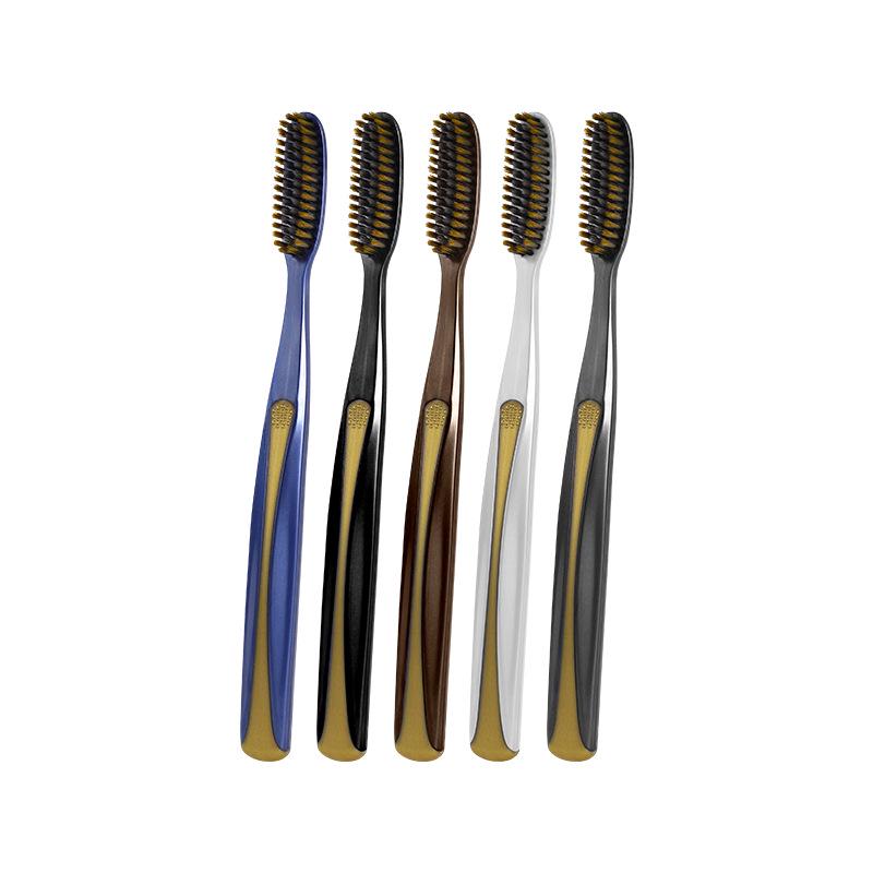 GYN, упаковка из 5 зубных щеток со средней мягкостью щетины, длинной головкой и цветными ручками для эффективной чистки