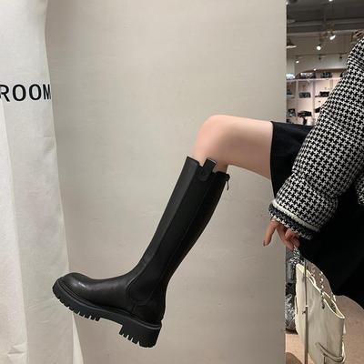 Высокие ботинки челси из натуральной кожи с толстой подошвой и каблуком от Grape Mom.