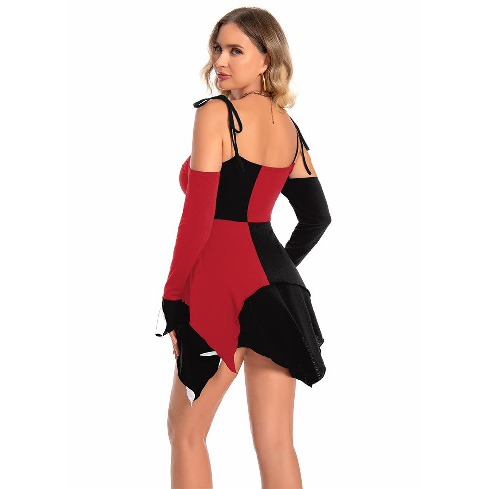 Взрослые Женские Платья с Цифровой Печатью Клоуна Костюмы для Хэллоуина Косплей Школьная Сцена Драматическое Шоу Выступление Ролевые Наряды