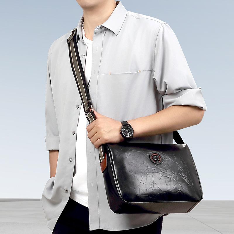Мужская сумка через плечо из натуральной кожи, повседневная многофункциональная вертикальная сумка через плечо, верхний слой из коровьей кожи, большая вместимость, мужская сумка