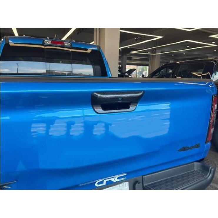 For Dodge Ram 1500 TRX 2022 2023 Carbon Fiber Rear Trunk Handle Bowl Cover Trim