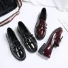 Fashion Womens Shoes Patent Leather Women Loafers British Tassel Casual Female Flat Shoes Bowknot Small Leather Shoe Comfortable Zapatos
