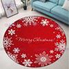 С Рождеством круглый ковер Sowman Mat Рождественский декор Рождественский подарок Рождественский ковер Коврики для гостиной Домашний декор Красный круглый ковер