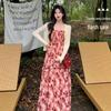 Французское цветочное платье-камзол большого размера с кардиганом, стройнящее летнее длинное платье на 2026 год