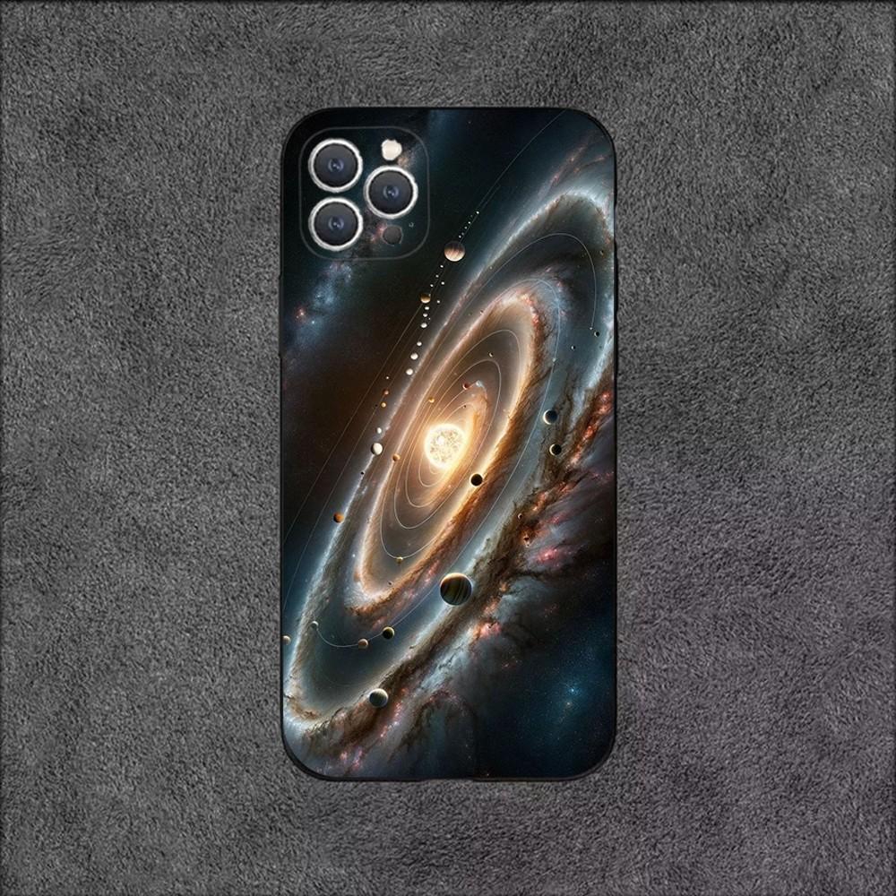 Чехол для телефона "Космос для Галактической Вселенной" для iPhone 16,15,14,13,12,11,Plus,Pro Max,XS,X,XR,SE,Mini,8,7 Мягкий силиконовый Черный чехол