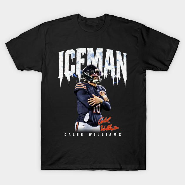 Asian Size Men Black Print T-shirt Ice Man Williams Chicago Football - Chicago Bears No-Cut Heat Transfer Print Cotton Tshirt