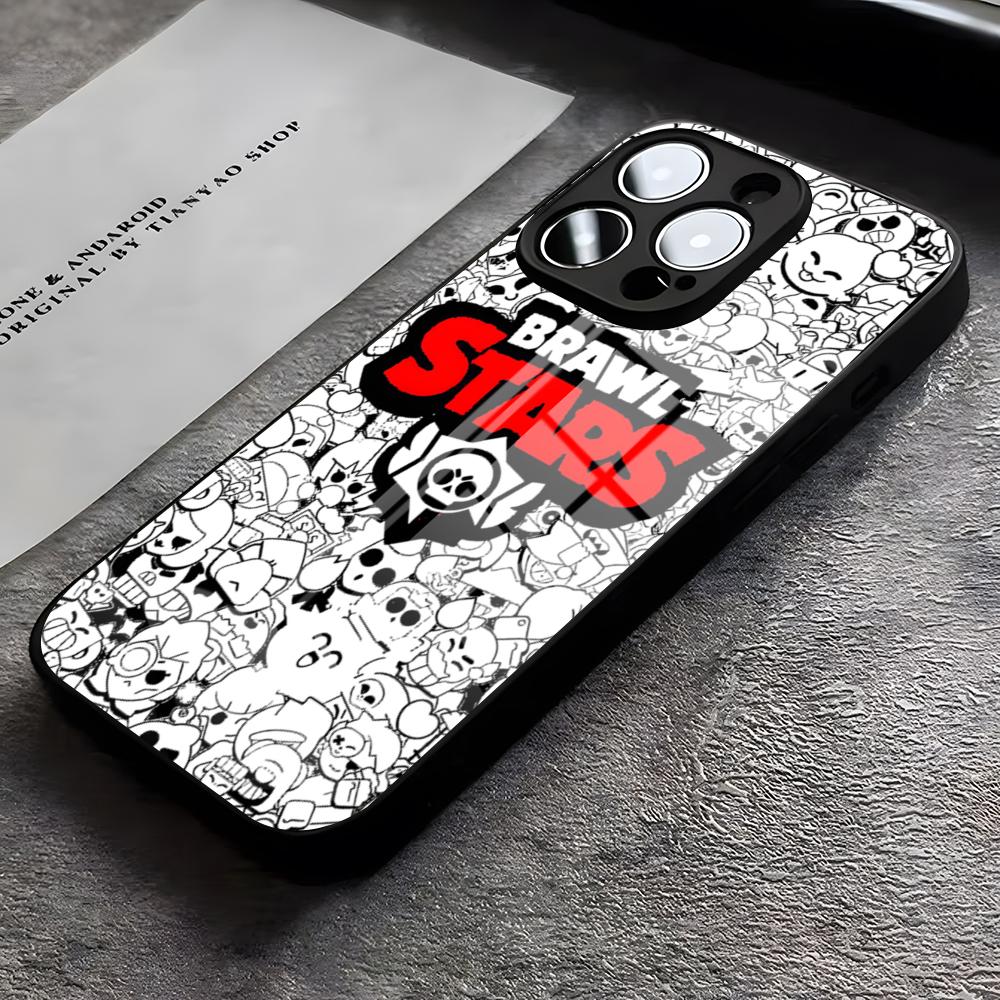 Чехол для телефона B-Brawls S-Stars Для IPhone 17 Pro Max 16 15 14 Pro Max 13 11 X Xs Xr 8 7Plus Стеклянная крышка