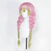 High Quality Mitsuri Kanroji Cosplay Wig Long Pink Green Braided Heat Resistant Hair Authentic Anime Cosplay Wigs + Wig Cap