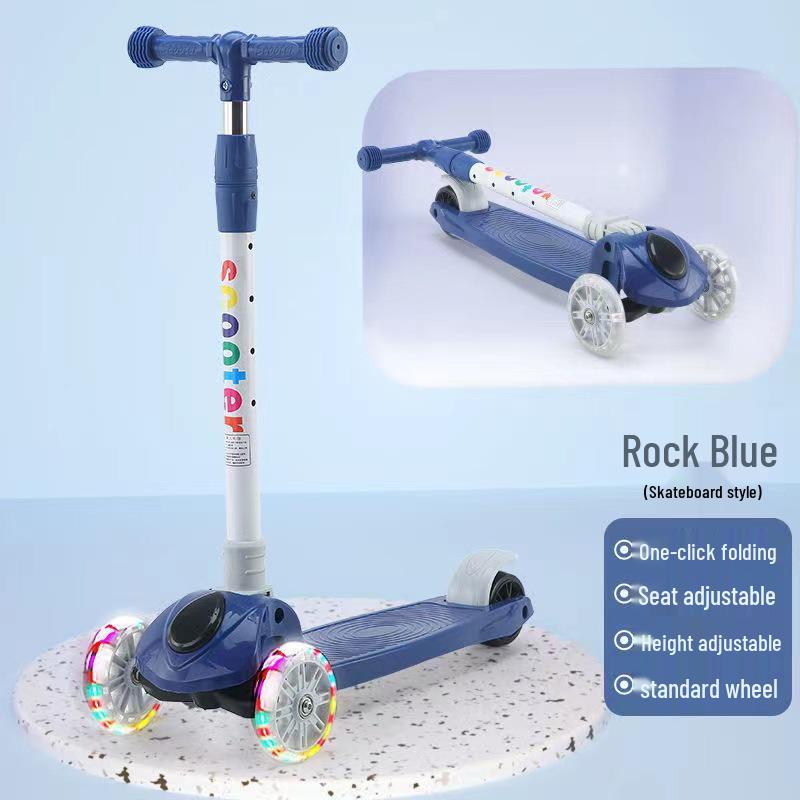 Children's Foldable Scooter for Ages 3-12, Pedal Model, Suitable for Boys and Girls